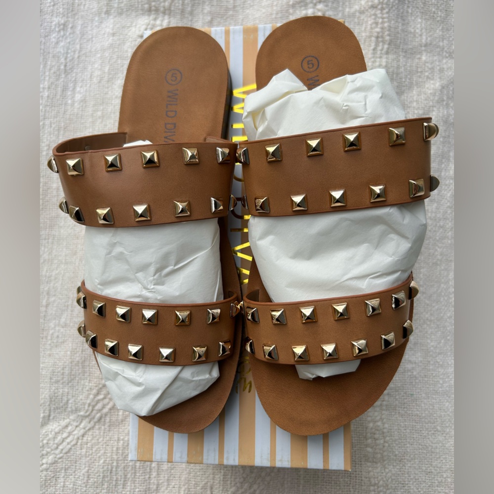 5 NEW Studded Sandals- Wild Diva Lounge